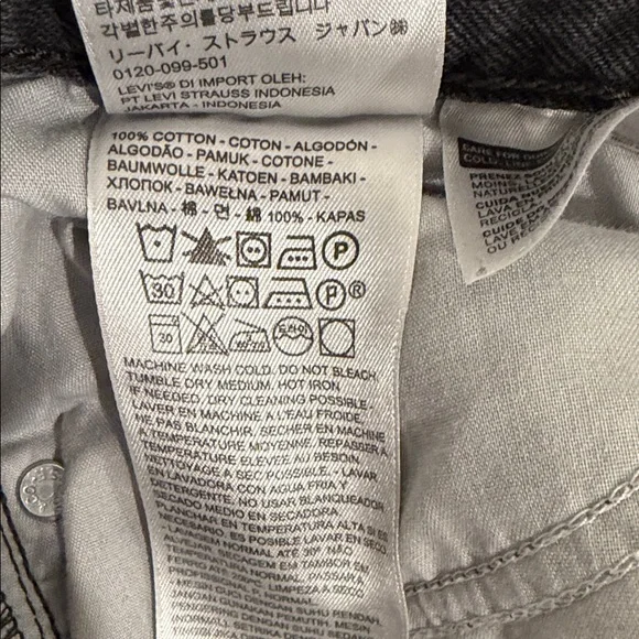 Levi’s Dad Jeans 25 Baggy Straight Leg Washed Black High Rise Utility Denim - Picture 8 of 9